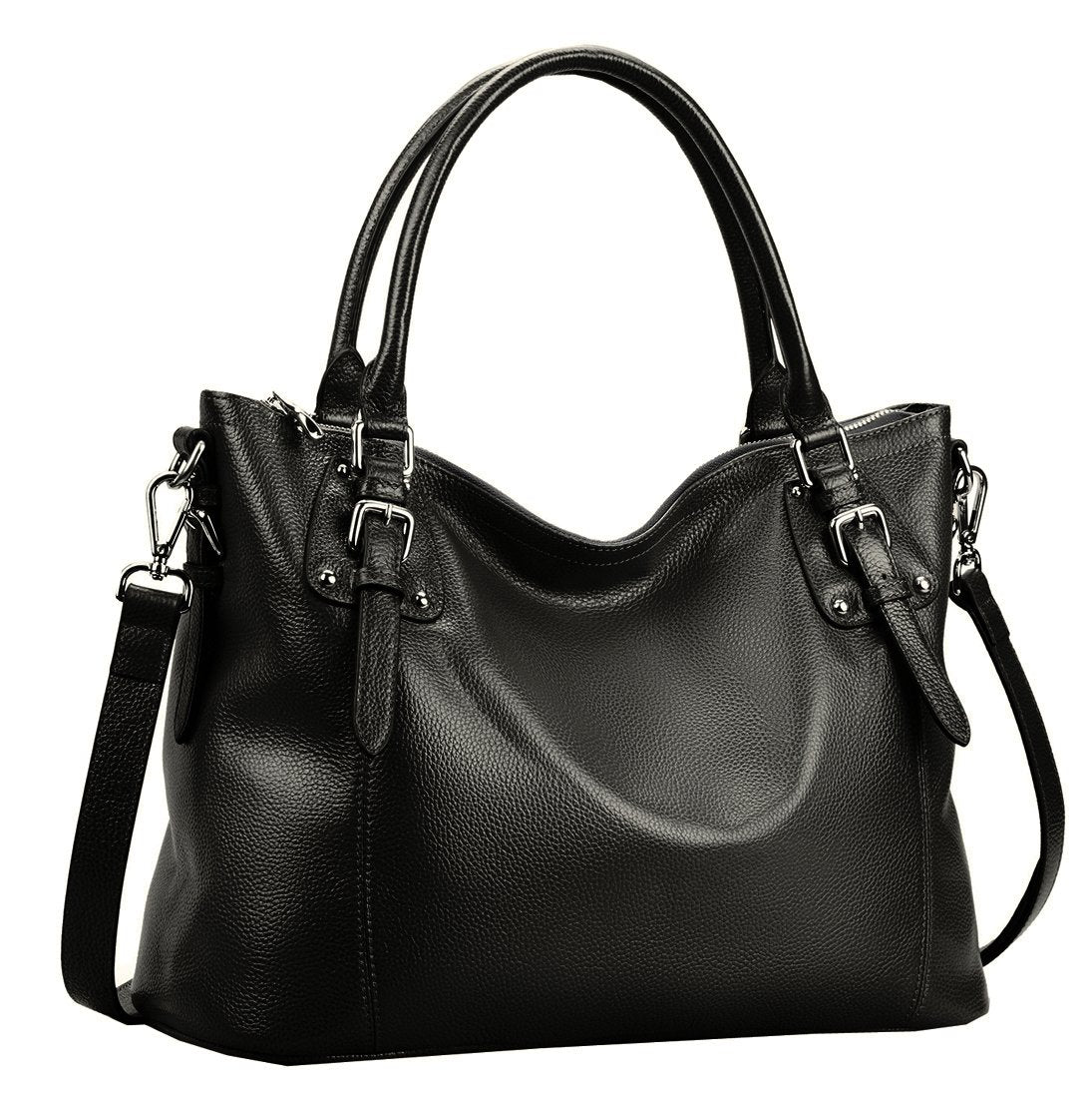 Vintage Leather Hobo Tote Bag - Elegant Top-Handle Shoulder Bag with Adjustable Strap
