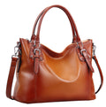 Vintage Leather Hobo Tote Bag - Elegant Top-Handle Shoulder Bag with Adjustable Strap