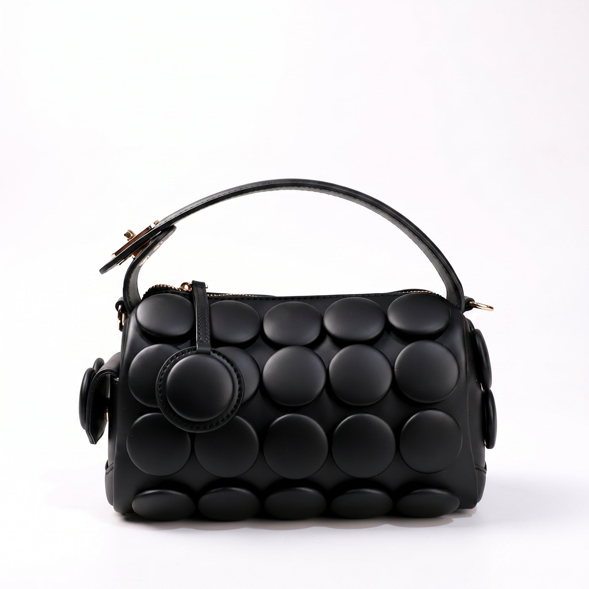 Elegant Embossed Geometric Top Handle Purse