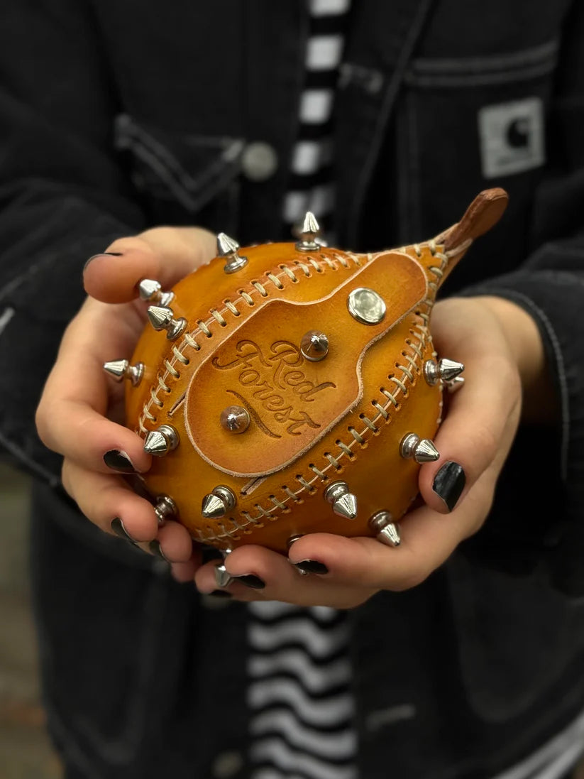 Handmade Leather Puffer FishKeychain with Storage