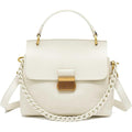 Iris Cream Chain Satchel Bag