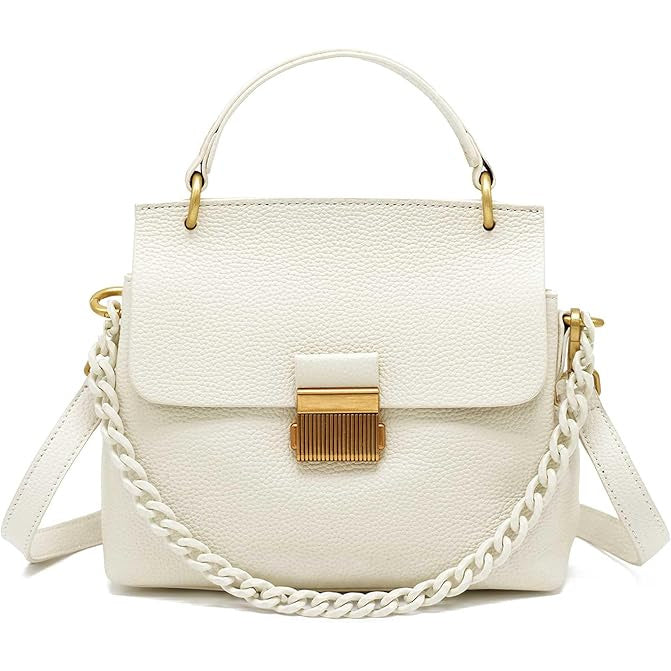 Iris Cream Chain Satchel Bag